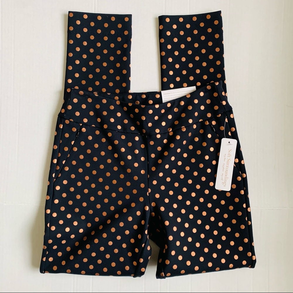 Soft Surroundings XS 2 4 Polka Dot Knit Pants New